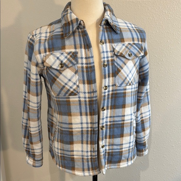 Sage Blue and Brown Plaid Jacket - Picture 1 of 8
